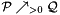 $ \cP \nearrow_{>0} \cQ$