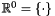 $\Rset^0 = \{\cdot\}$