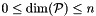 $0 \leq \pdim(\cP) \leq n$