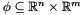 $\reld{\phi}{\Rset^n}{\Rset^m}$