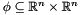 $\reld{\phi}{\Rset^n}{\Rset^n}$