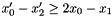 $x'_0 - x'_2 \geq 2 x_0 - x_1$