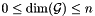 $0 \leq \pdim(\cG) \leq n$