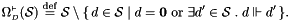 \[ \nonredmap(\cS) \defeq \cS \setdiff \{\, d \in \cS \mid d = \false \text{ or } \exists d' \in \cS \st d \sentails d' \,\}. \]