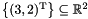 $\bigl\{ (3, 2)^\transpose \bigr\} \sseq \Rset^2$